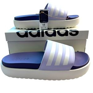 Adidas Adilette Chunky Platform Purple NIB NEW Slide Sandals Size 11 Women’s